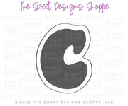 Cookie Cutters - Retro Alphabet (Mini Size) - Set of 26 Cookie Cutters or Individual Cookie Cutters - The Sweet Designs Shoppe - TSDS - Letter C Only - Mini Size (2" High x 1-5/8" Wide) - ABC,ALL,alphabet,back to school,Cookie Cutter,Grad,graduations,groovy,letter,Lettering,Letters,letters and numbers,Mini Sets,Promocode,School,School / Graduation,school supplies,set,STL,text