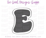 Cookie Cutters - Retro Alphabet (Mini Size) - Set of 26 Cookie Cutters or Individual Cookie Cutters - The Sweet Designs Shoppe - TSDS - Letter E Only - Mini Size (2" High x 1-5/8" Wide) - ABC,ALL,alphabet,back to school,Cookie Cutter,Grad,graduations,groovy,letter,Lettering,Letters,letters and numbers,Mini Sets,Promocode,School,School / Graduation,school supplies,set,STL,text