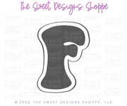 Cookie Cutters - Retro Alphabet (Mini Size) - Set of 26 Cookie Cutters or Individual Cookie Cutters - The Sweet Designs Shoppe - TSDS - Letter F Only - Mini Size (2" High x 1-1/2" Wide) - ABC,ALL,alphabet,back to school,Cookie Cutter,Grad,graduations,groovy,letter,Lettering,Letters,letters and numbers,Mini Sets,Promocode,School,School / Graduation,school supplies,set,STL,text