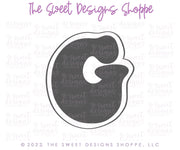 Cookie Cutters - Retro Alphabet (Mini Size) - Set of 26 Cookie Cutters or Individual Cookie Cutters - The Sweet Designs Shoppe - TSDS - Letter G Only - Mini Size (2" High x 1-7/8" Wide) - ABC,ALL,alphabet,back to school,Cookie Cutter,Grad,graduations,groovy,letter,Lettering,Letters,letters and numbers,Mini Sets,Promocode,School,School / Graduation,school supplies,set,STL,text