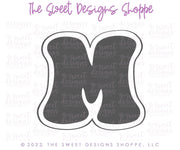 Cookie Cutters - Retro Alphabet (Mini Size) - Set of 26 Cookie Cutters or Individual Cookie Cutters - The Sweet Designs Shoppe - TSDS - Letter M Only - Mini Size (2" High x 2-1/4" Wide) - ABC,ALL,alphabet,back to school,Cookie Cutter,Grad,graduations,groovy,letter,Lettering,Letters,letters and numbers,Mini Sets,Promocode,School,School / Graduation,school supplies,set,STL,text