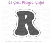 Cookie Cutters - Retro Alphabet (Mini Size) - Set of 26 Cookie Cutters or Individual Cookie Cutters - The Sweet Designs Shoppe - TSDS - Letter R Only - Mini Size (2" High x 1-7/8" Wide) - ABC,ALL,alphabet,back to school,Cookie Cutter,Grad,graduations,groovy,letter,Lettering,Letters,letters and numbers,Mini Sets,Promocode,School,School / Graduation,school supplies,set,STL,text