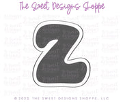 Cookie Cutters - Retro Alphabet (Mini Size) - Set of 26 Cookie Cutters or Individual Cookie Cutters - The Sweet Designs Shoppe - TSDS - Letter Z Only - Mini Size (2" High x 1-3/4" Wide) - ABC,ALL,alphabet,back to school,Cookie Cutter,Grad,graduations,groovy,letter,Lettering,Letters,letters and numbers,Mini Sets,Promocode,School,School / Graduation,school supplies,set,STL,text