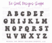 Cookie Cutters - Retro Alphabet (Mini Size) - Set of 26 Cookie Cutters or Individual Cookie Cutters - The Sweet Designs Shoppe - TSDS - Set of 26 - Mini Size Cutters ( 2" High Approx.) - ABC,ALL,alphabet,back to school,Cookie Cutter,Grad,graduations,groovy,letter,Lettering,Letters,letters and numbers,Mini Sets,Promocode,School,School / Graduation,school supplies,set,STL,text