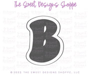 Cookie Cutters - Retro Alphabet (Regular Size) - Set of 26 Cookie Cutters or Individual Cookie Cutters - The Sweet Designs Shoppe - TSDS - Letter B Only - Regular Size (3-3/4" High x 2-7/8" Wide) - ABC,ALL,alphabet,back to school,Cookie Cutter,Grad,graduations,groovy,letter,Lettering,Letters,letters and numbers,Mini Sets,Promocode,School,School / Graduation,school supplies,set,STL,text
