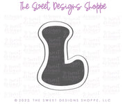 Cookie Cutters - Retro Alphabet (Regular Size) - Set of 26 Cookie Cutters or Individual Cookie Cutters - The Sweet Designs Shoppe - TSDS - Letter L Only - Regular Size (3-3/4" High x 2-3/4" Wide) - ABC,ALL,alphabet,back to school,Cookie Cutter,Grad,graduations,groovy,letter,Lettering,Letters,letters and numbers,Mini Sets,Promocode,School,School / Graduation,school supplies,set,STL,text