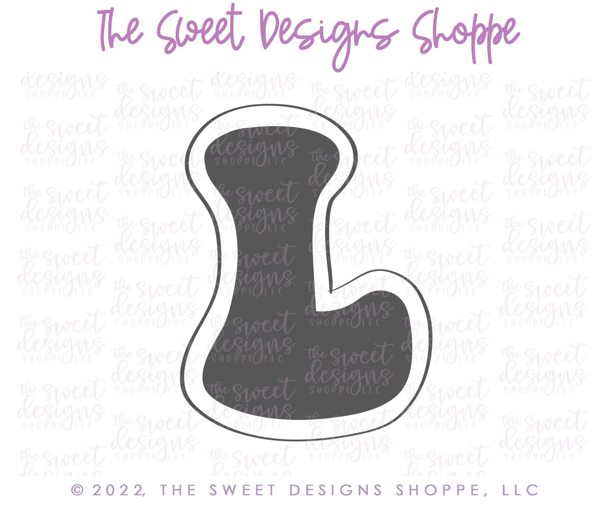 Cookie Cutters - Retro Alphabet (Regular Size) - Set of 26 Cookie Cutters or Individual Cookie Cutters - The Sweet Designs Shoppe - TSDS - Letter L Only - Regular Size (3-3/4" High x 2-3/4" Wide) - ABC,ALL,alphabet,back to school,Cookie Cutter,Grad,graduations,groovy,letter,Lettering,Letters,letters and numbers,Mini Sets,Promocode,School,School / Graduation,school supplies,set,STL,text