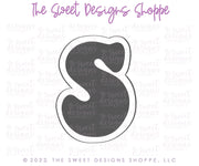 Cookie Cutters - Retro Alphabet (Regular Size) - Set of 26 Cookie Cutters or Individual Cookie Cutters - The Sweet Designs Shoppe - TSDS - Letter S Only - Regular Size (3-3/4" High x 2-3/4" Wide) - ABC,ALL,alphabet,back to school,Cookie Cutter,Grad,graduations,groovy,letter,Lettering,Letters,letters and numbers,Mini Sets,Promocode,School,School / Graduation,school supplies,set,STL,text