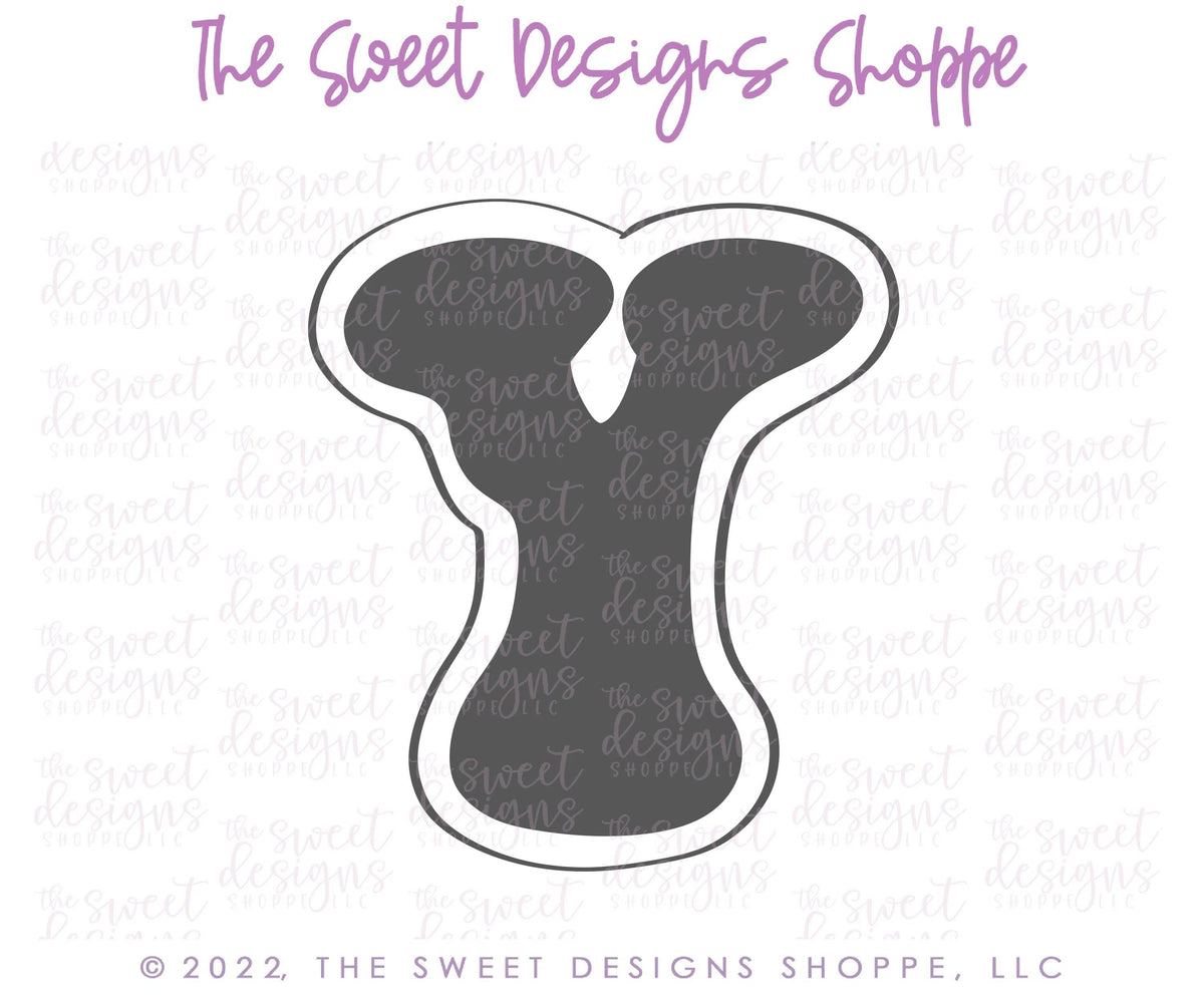 Cookie Cutters - Retro Alphabet (Regular Size) - Set of 26 Cookie Cutters or Individual Cookie Cutters - The Sweet Designs Shoppe - TSDS - Letter Y Only - Regular Size (3-3/4" High x 3-1/4" Wide) - ABC,ALL,alphabet,back to school,Cookie Cutter,Grad,graduations,groovy,letter,Lettering,Letters,letters and numbers,Mini Sets,Promocode,School,School / Graduation,school supplies,set,STL,text