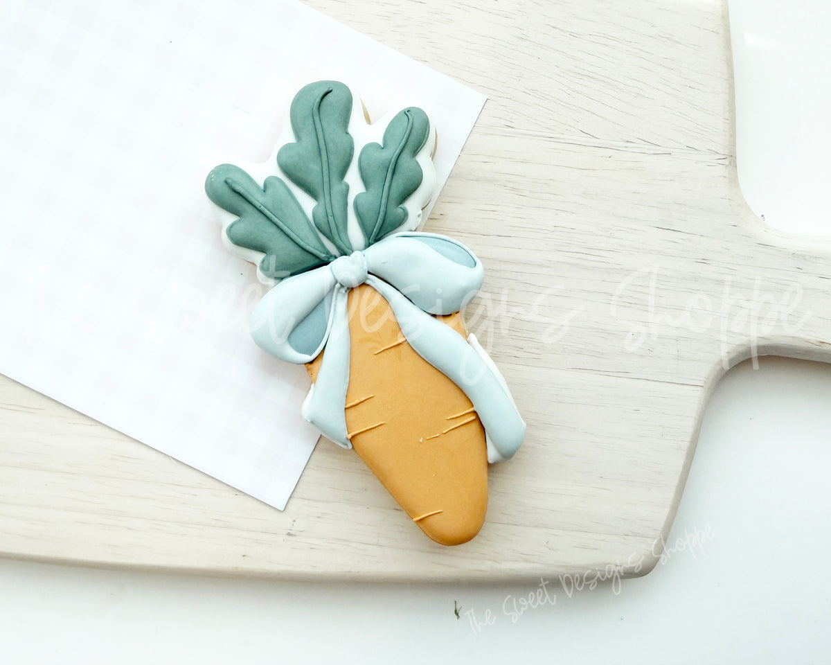 Cookie Cutters - Retro Carrot with Bow - Cookie Cutter - The Sweet Designs Shoppe - TSDS - - ALL,Cookie Cutter,Easter,Easter / Spring,Food,Food & Beverages,Food and Beverage,Fruits and Vegetables,Promocode,STL,Vegetable