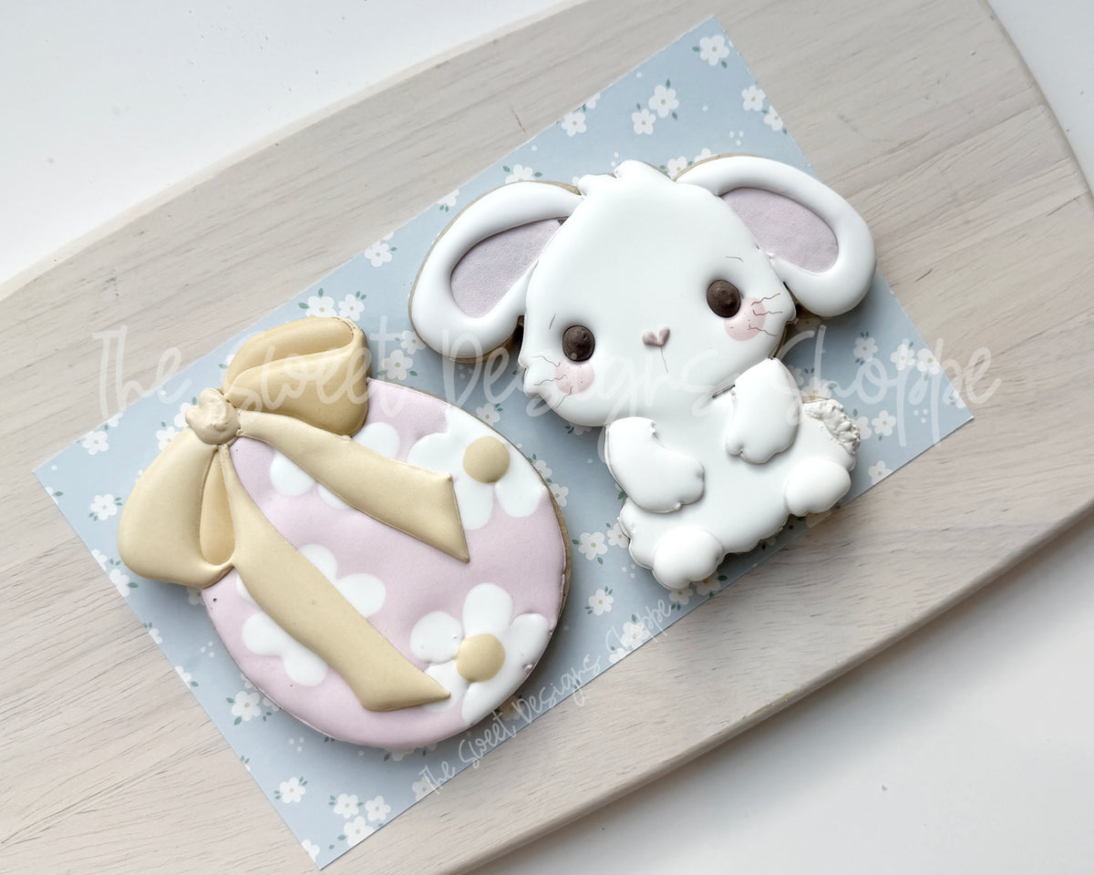 Cookie Cutters - Retro Egg & Bunny Set - Set of 2 - Cookie Cutters - The Sweet Designs Shoppe - TSDS - - ALL,Animal,Animals,Cookie Cutter,Easter,Easter / Spring,PLAQUES HANDLETTERING,Promocode,regular sets,set,STL