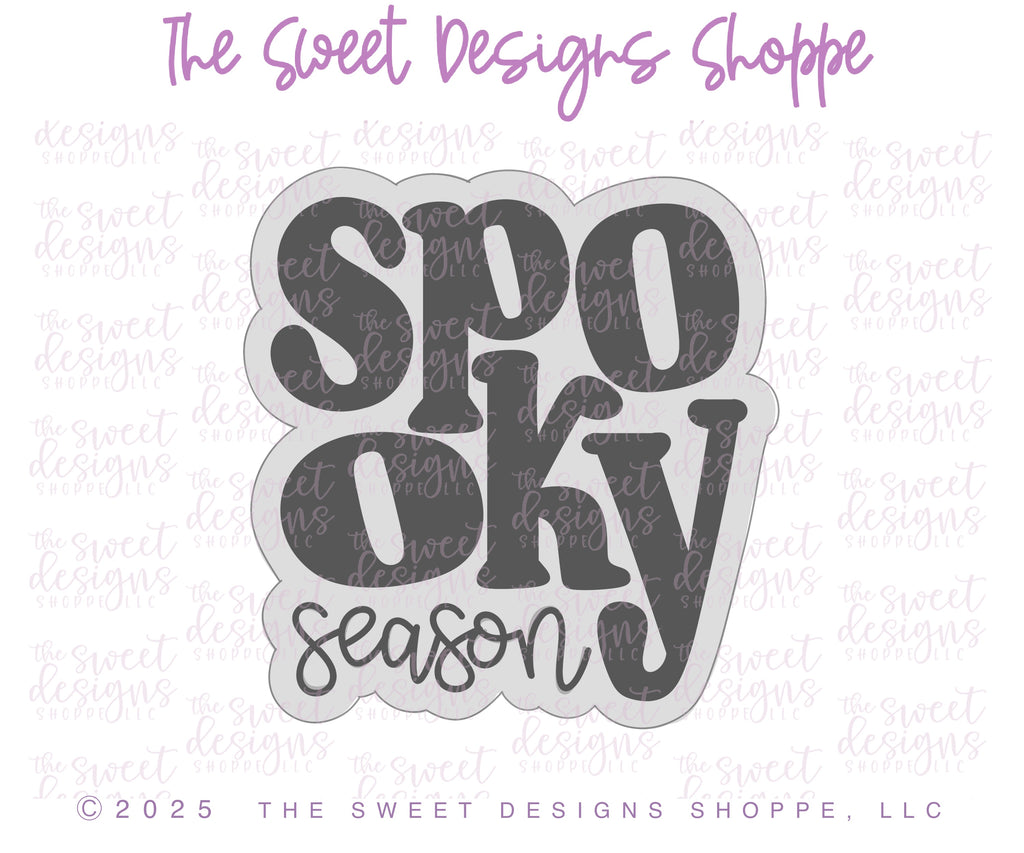 Cookie Cutters - Retro Spooky Season Plaque - Cookie Cutter - The Sweet Designs Shoppe - TSDS - - ALL,Boo! plaque,Cookie Cutter,halloween,Plaque,Plaques,PLAQUES HANDLETTERING,Promocode,retro spooky season plaque,STL