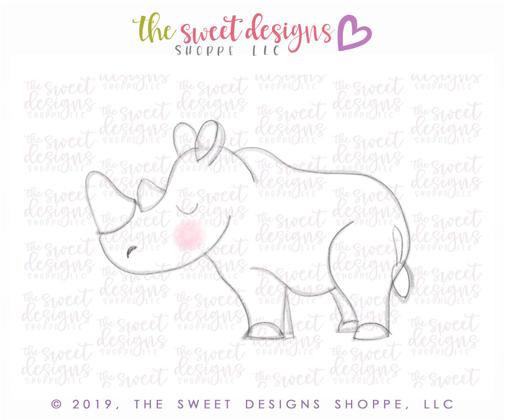 Cookie Cutters - Rhino - Cookie Cutter - The Sweet Designs Shoppe - - ALL, Animal, Animals, baby shower, Cookie Cutter, jungle animals, Promocode, rhino, safari animals