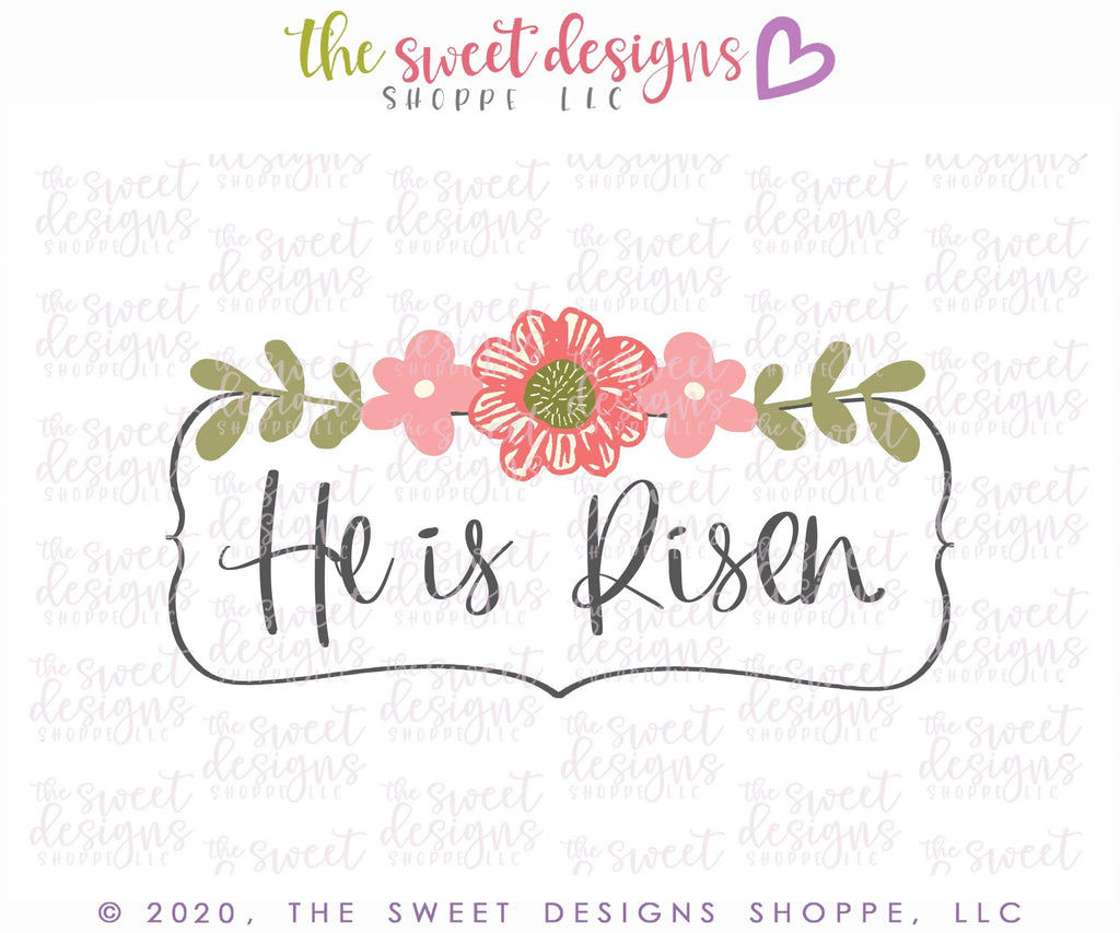 Cookie Cutters - Risen Plaque 2020 - Cookie Cutter - The Sweet Designs Shoppe - - ALL, Cookie Cutter, Easter, Easter / Spring, handlettering, Nature, Plaque, Plaques, PLAQUES HANDLETTERING, Promocode