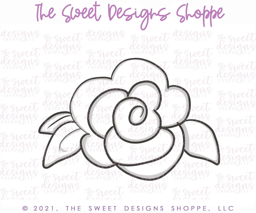 Cookie Cutters - Rose v2- Cookie Cutter - The Sweet Designs Shoppe - TSDS - - ALL,Cookie Cutter,Fantasy,Flower,Flowers,Leaf,Mothers Day,Nature,Promocode,Rose,Tree,Trees Leaves and Flowers,Valentines