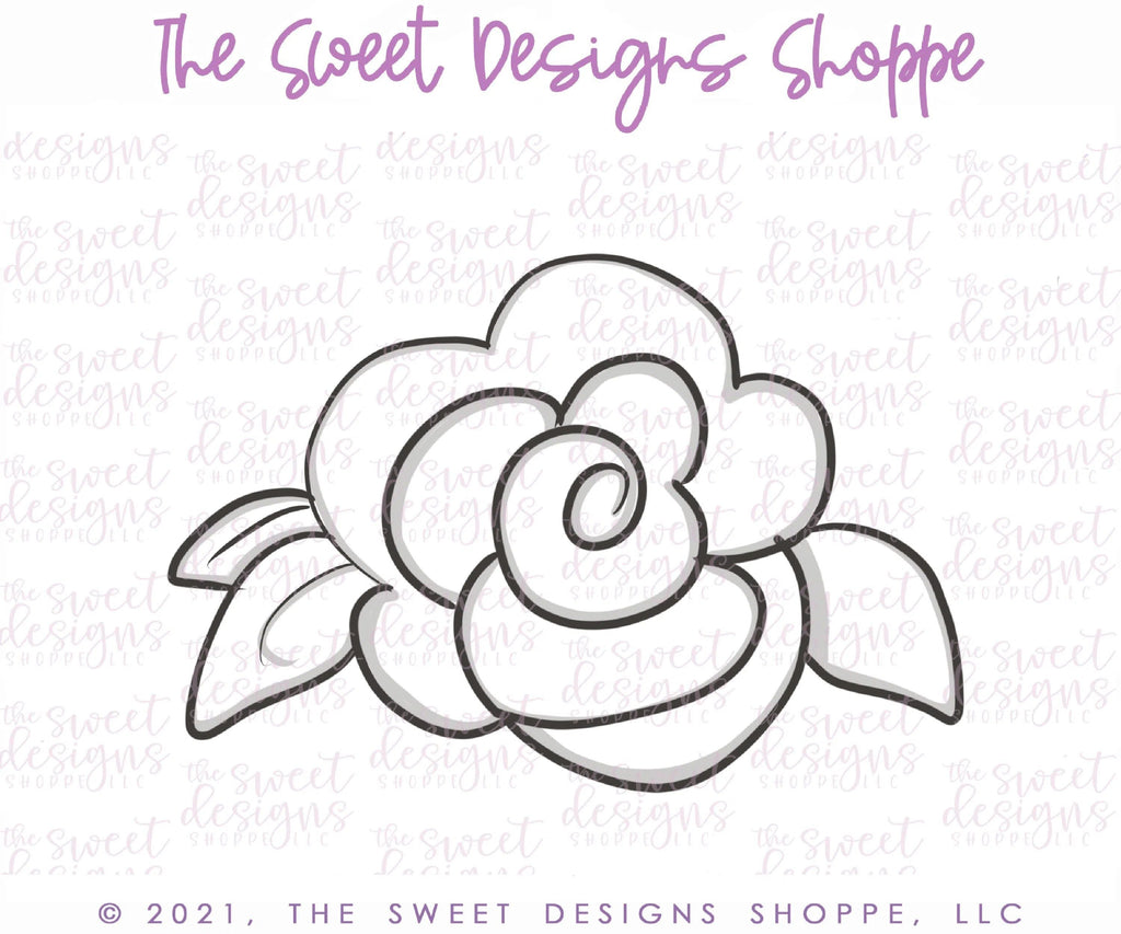 Cookie Cutters - Rose v2- Cookie Cutter - The Sweet Designs Shoppe - - ALL, Cookie Cutter, Fantasy, Flower, Flowers, Leaf, Mothers Day, Nature, Promocode, Rose, Tree, Trees Leaves and Flowers, Valentines