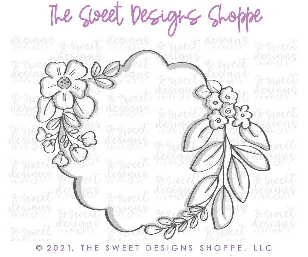 Cookie Cutters - Round Scallop Floral Plaque - Cookie Cutter - Sweet Designs Shoppe - - ALL, Cookie Cutter, easter, Easter / Spring, florals, flower, nature, Plaque, Plaques, Promocode