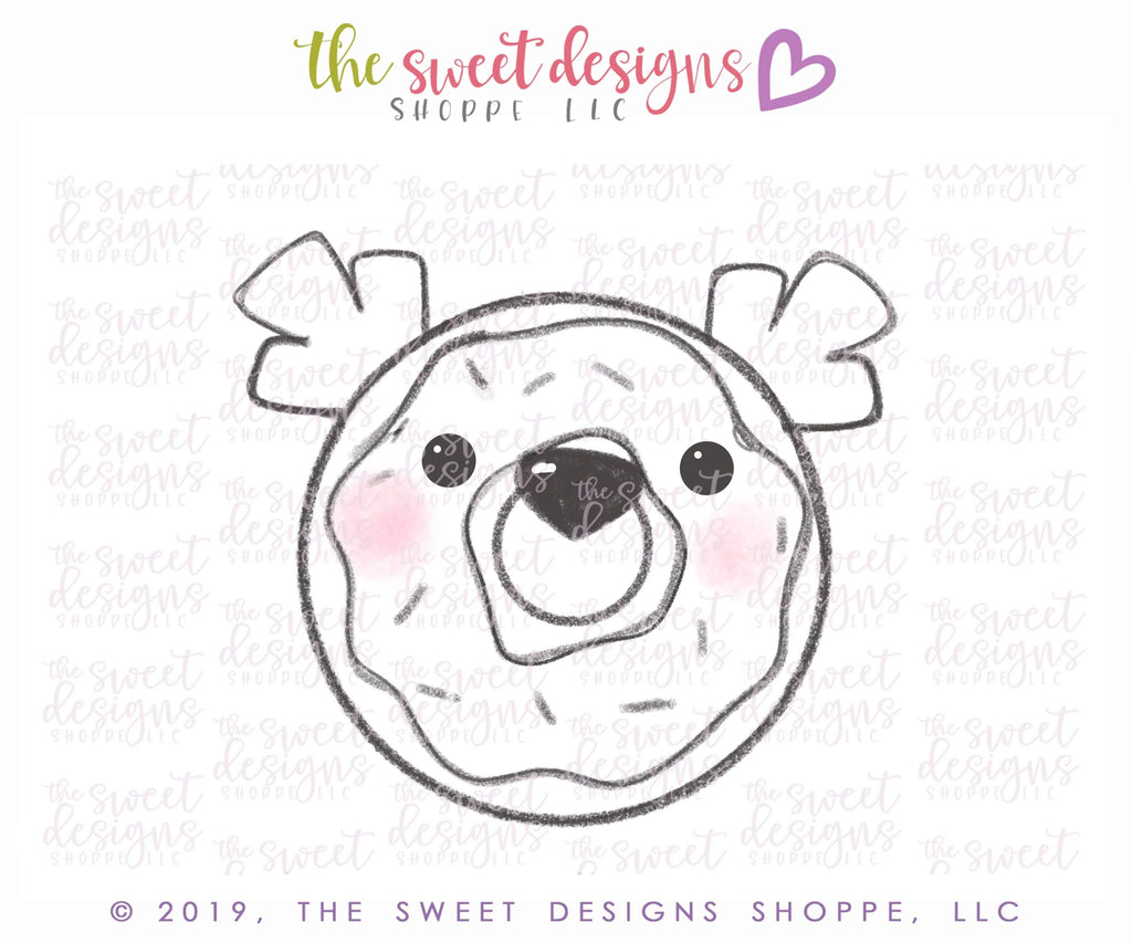 Cookie Cutters - Rudolph Donut - Cookie Cutter - The Sweet Designs Shoppe - - ALL, Animal, Christmas, Christmas / Winter, Cookie Cutter, food, Hipster, Promocode, Raindeer, Rudolph, Sweet, sweet sixteen, Sweets, Winter