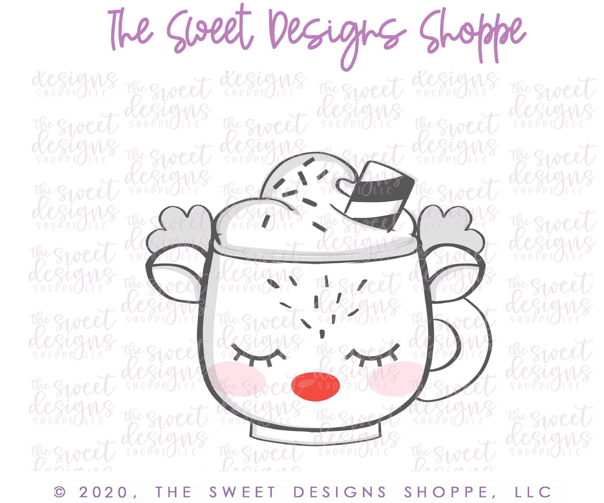Cookie Cutters - Rudolph Mug - Cookie Cutter - The Sweet Designs Shoppe - TSDS - - ALL,Christmas,Christmas / Winter,Christmas Cookies,coffee,Cookie Cutter,Food,Food & Beverages,Food and Beverage,mug,mugs,Promocode,STL