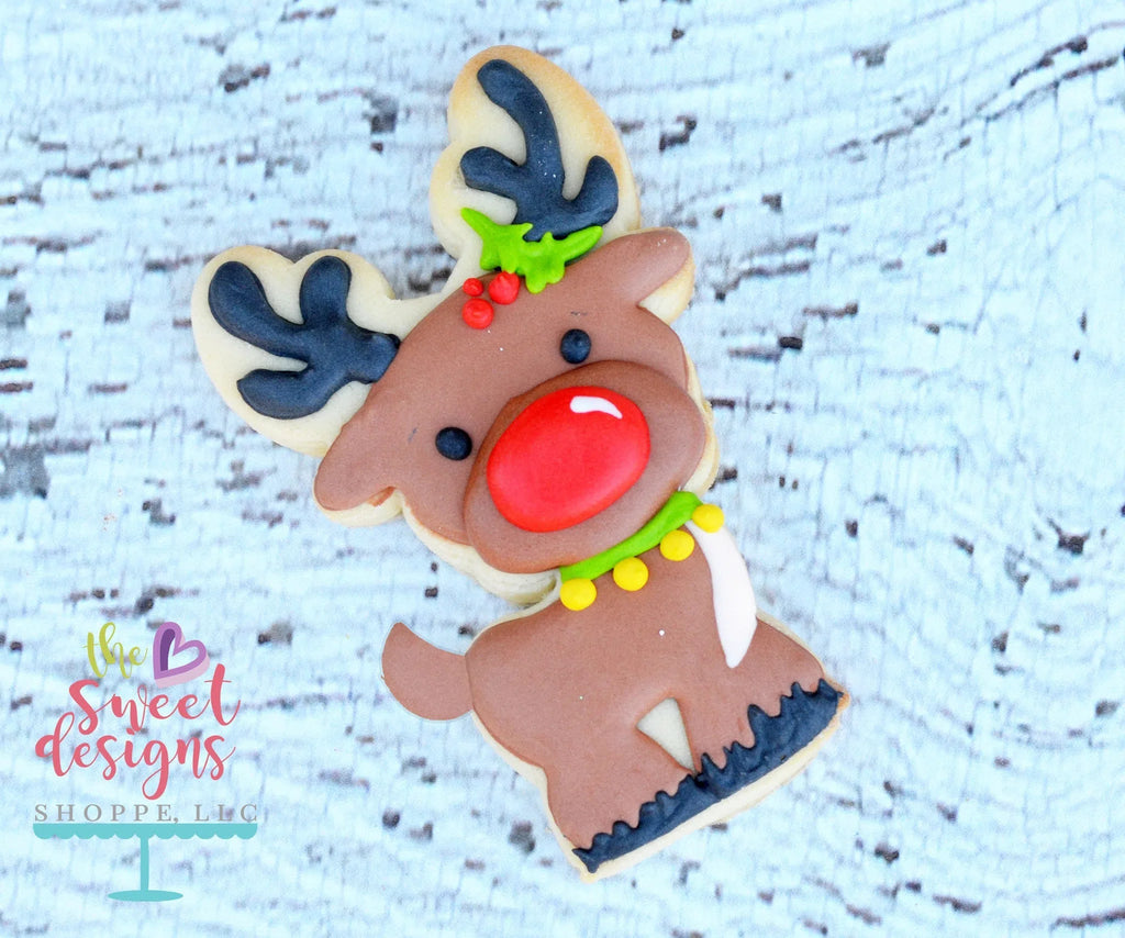 Cookie Cutters - Rudolph v2- Cookie Cutter - Sweet Designs Shoppe - - ALL, Animal, Christmas, Christmas / Winter, Cookie Cutter, Decoration, Promocode, Raindeer, Rudolph, Winter