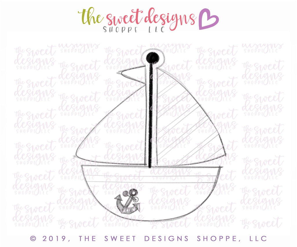 Cookie Cutters - Sail Boat v2- Cookie Cutter - Sweet Designs Shoppe - - ALL, beach, Cookie Cutter, Fantasy, Promocode, summer, under the sea