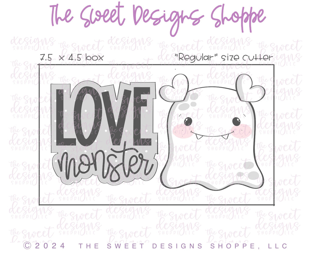 Cookie Cutters - SAM Val Monster & Love Monster Plaque Set - Set of 2 - Cookie Cutters - The Sweet Designs Shoppe - - ALL, Cookie Cutter, Love, monster, Monsters, new, Promocode, regular sets, set, STL, valentine, Valentines