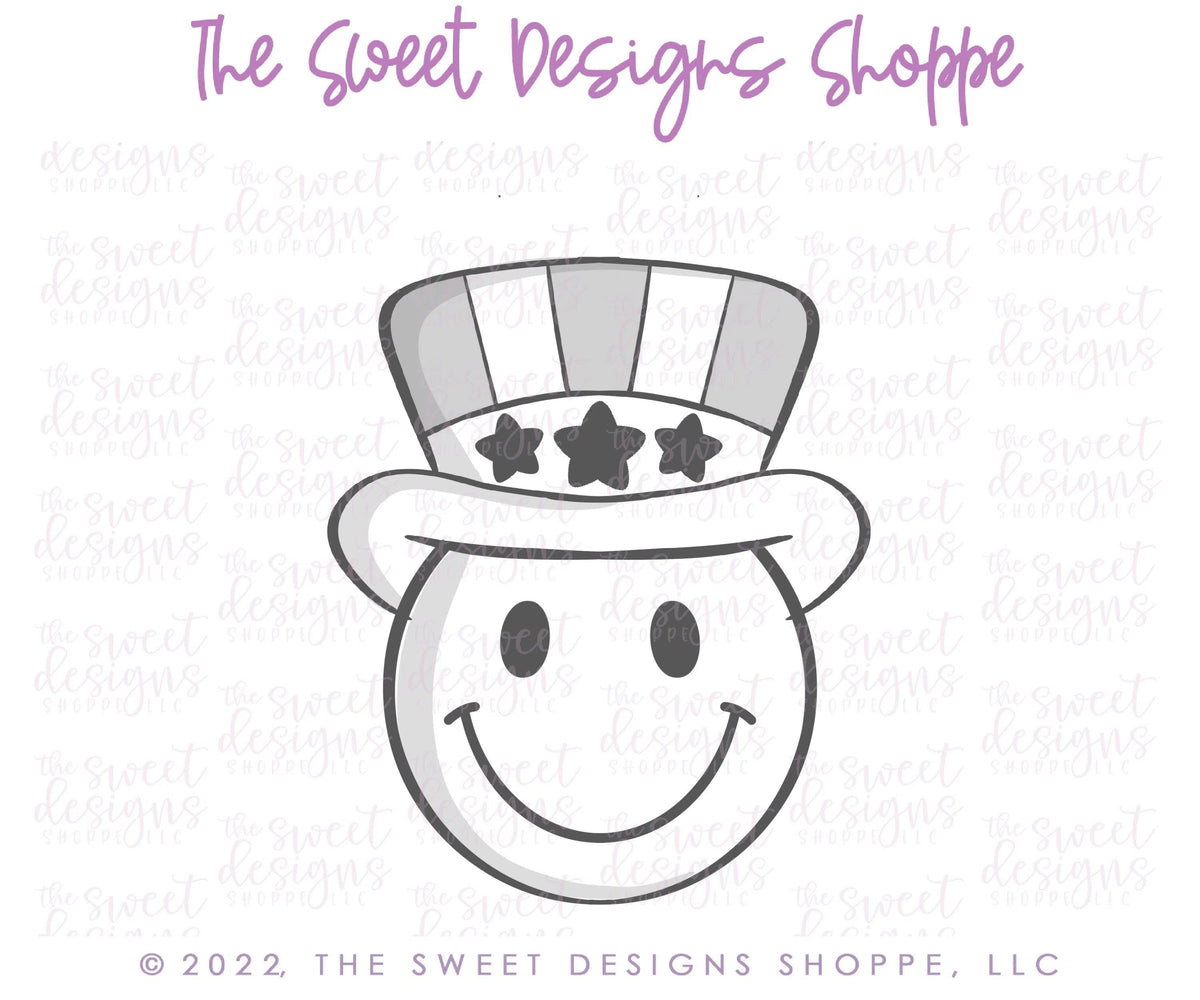 Cookie Cutters - Sam's Smiley Face - Cookie Cutter - The Sweet Designs Shoppe - TSDS - - 4th,4th July,4th of July,ALL,Cookie Cutter,emogi,Misc,Miscelaneous,Miscellaneous,Patriotic,Patriotric,Promocode,Retro,STL,USA