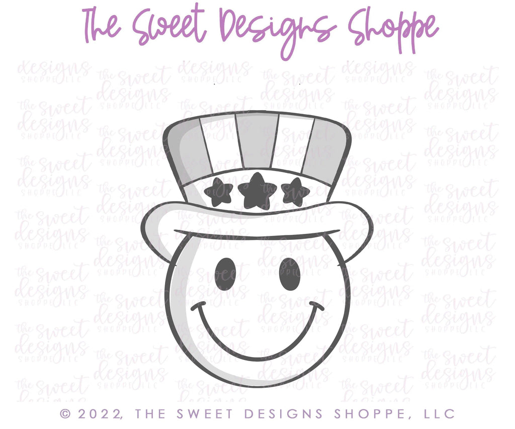 Cookie Cutters - Sam's Smiley Face - Cookie Cutter - The Sweet Designs Shoppe - TSDS - - 4th,4th July,4th of July,ALL,Cookie Cutter,emogi,Misc,Miscelaneous,Miscellaneous,Patriotic,Promocode,Retro,STL,USA