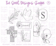 Cookie Cutters - Samuel's Communion Set - Set of 8 - Cookie Cutters & Color Palette (PDF) - The Sweet Designs Shoppe - TSDS - - ALL,Baptism,bible,Christ,Christening,Color palette,Cookie Cutter,cross,dove,First Communion,Promocode,regular sets,Religious,set,STL