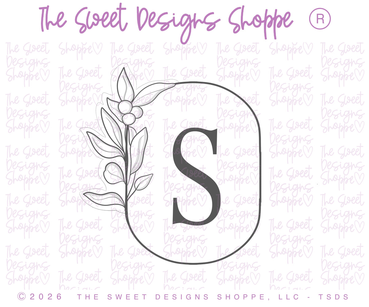 Cookie Cutters - Samuel's Oval Floral Plaque - Cookie Cutter - The Sweet Designs Shoppe - TSDS - - ALL,Cookie Cutter,Easter,Easter / Spring,First Communion,floral,Plaque,Plaques,PLAQUES HANDLETTERING,Promocode,Religious,STL,Wedding,Wedding Favors