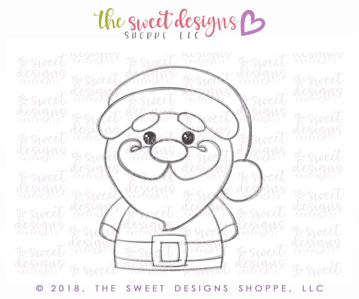 Cookie Cutters - Santa 2018 - Cookie Cutter - The Sweet Designs Shoppe - TSDS - - ALL,Christmas,Christmas / Winter,Christmas Cookies,Cookie Cutter,Promocode,Santa Claus,STL