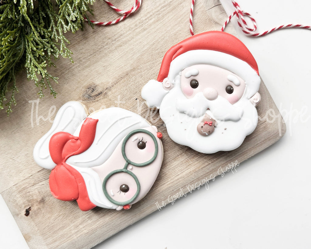 Cookie Cutters - Santa Claus & Mrs. Claus 2024 Set - Set of 2 - Cookie Cutters - The Sweet Designs Shoppe - - ALL, Christmas, Christmas / Winter, Christmas Cookies, claus, clause, Cookie Cutter, cookies for Santa, Mini Sets, Mrs Claus, MRS Clause, MrsClaus, MrsClausFace, new, Promocode, regular sets, Santa, Santa Claus, Santa Face, set, STL