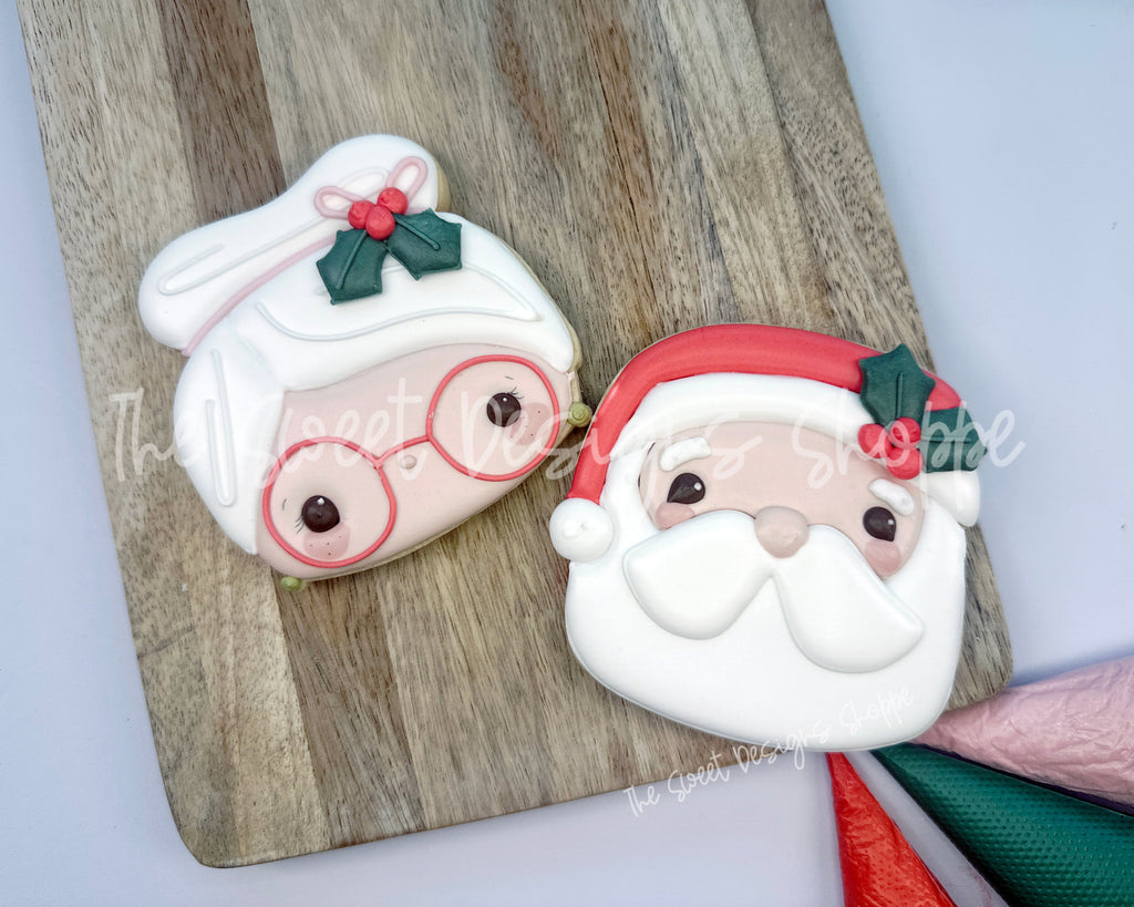 Cookie Cutters - Santa Claus & Mrs. Claus Chunky Set - Set of 2 - Cookie Cutters - The Sweet Designs Shoppe - TSDS - - ALL,Christmas,Christmas / Winter,Christmas Cookies,claus,clause,Cookie Cutter,cookies for Santa,Mini Sets,Mrs Claus,MRS Clause,MrsClaus,MrsClausFace,Promocode,regular sets,Santa,Santa Claus,Santa Face,set,STL