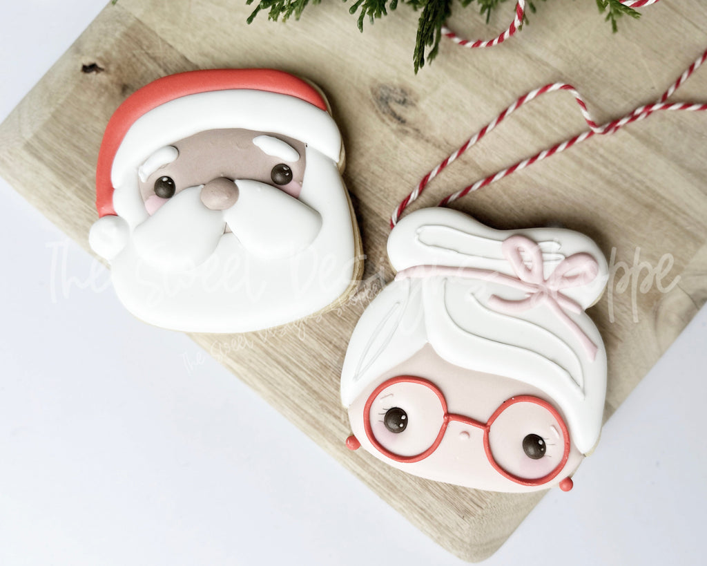 Cookie Cutters - Santa Claus & Mrs. Claus Chunky Set - Set of 2 - Cookie Cutters - The Sweet Designs Shoppe - TSDS - - ALL,Christmas,Christmas / Winter,Christmas Cookies,claus,clause,Cookie Cutter,cookies for Santa,Mini Sets,Mrs Claus,MRS Clause,MrsClaus,MrsClausFace,Promocode,regular sets,Santa,Santa Claus,Santa Face,set,STL