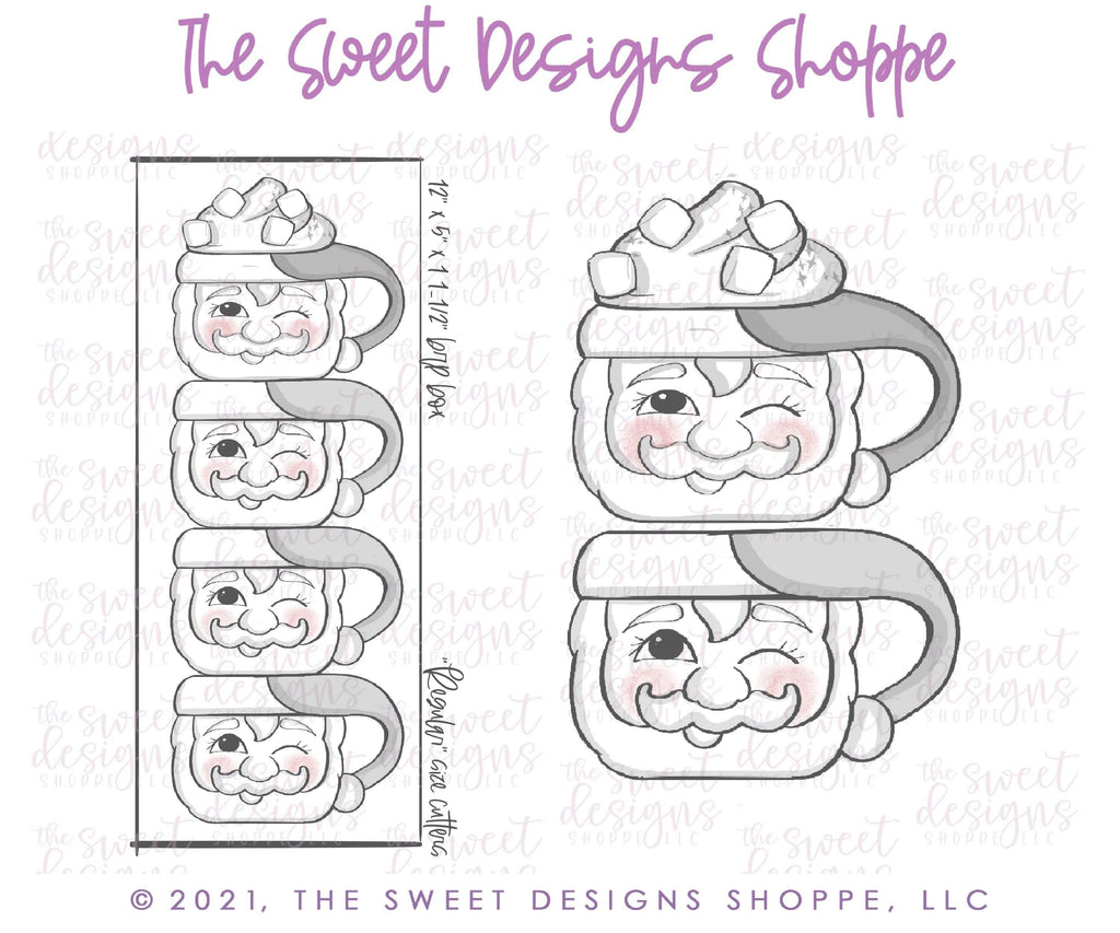 Cookie Cutters - Santa Cocoa & Coffee Mug Set - Set of 2 - Cookie Cutters - The Sweet Designs Shoppe - TSDS - - ALL,Christmas,Christmas / Winter,Christmas Cookies,Cookie Cutter,mug,mugs,Promocode,regular sets,Set,sets