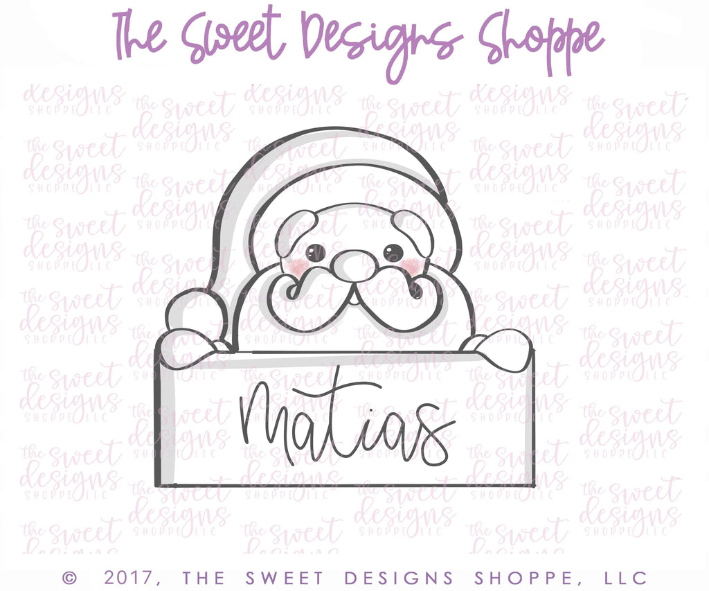 Cookie Cutters - Santa Plaque - Cookie Cutter - Sweet Designs Shoppe - - ALL, Christmas, Christmas / Winter, Cookie Cutter, Personalized, Plaque, Promocode