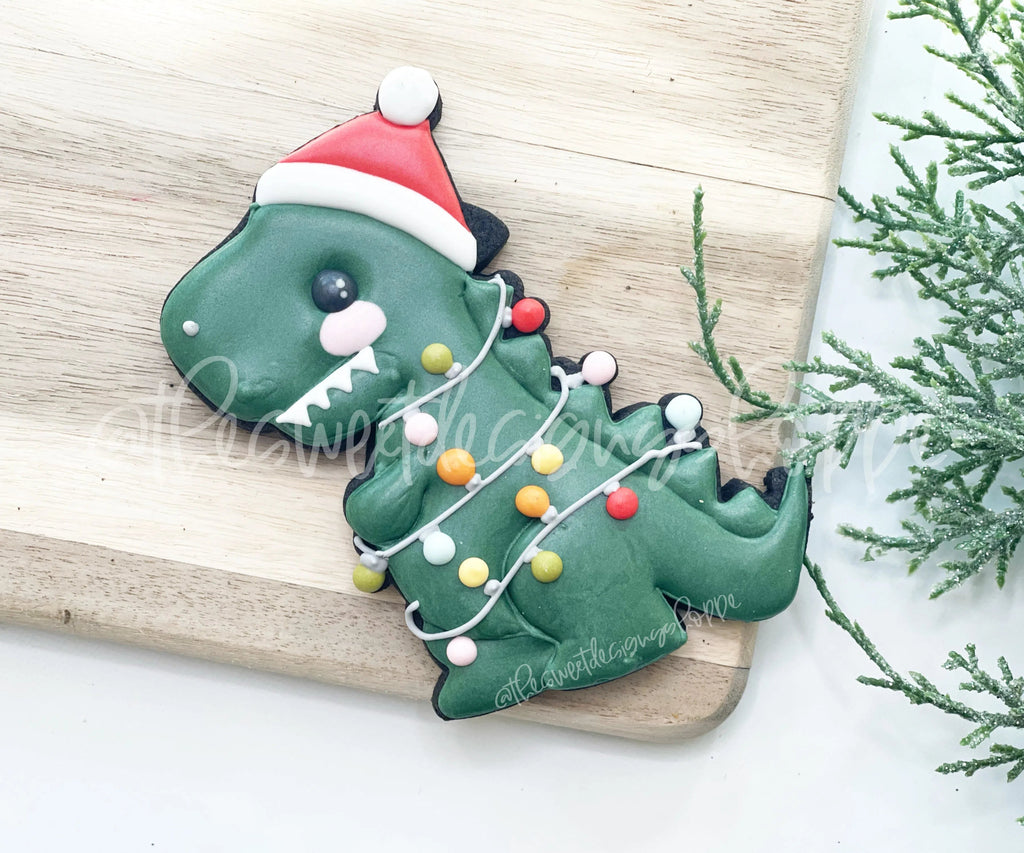 Cookie Cutters - Santa T-Rex - Cookie Cutter - Sweet Designs Shoppe - - ALL, Animal, Christmas, Christmas / Winter, Cookie Cutter, Dino, dinosaur, Dinosaurs, kid, kids, Kids / Fantasy, prehistoric, Promocode