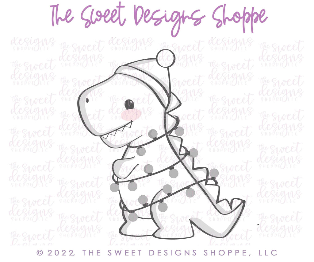 Cookie Cutters - Santa T-Rex - Cookie Cutter - The Sweet Designs Shoppe - - ALL, Animal, Christmas, Christmas / Winter, Cookie Cutter, Dino, dinosaur, Dinosaurs, kid, kids, Kids / Fantasy, prehistoric, Promocode