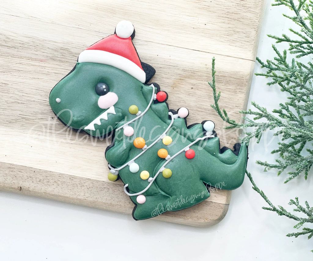 Cookie Cutters - Santa T-Rex - Cookie Cutter - The Sweet Designs Shoppe - - ALL, Animal, Christmas, Christmas / Winter, Cookie Cutter, Dino, dinosaur, Dinosaurs, kid, kids, Kids / Fantasy, prehistoric, Promocode