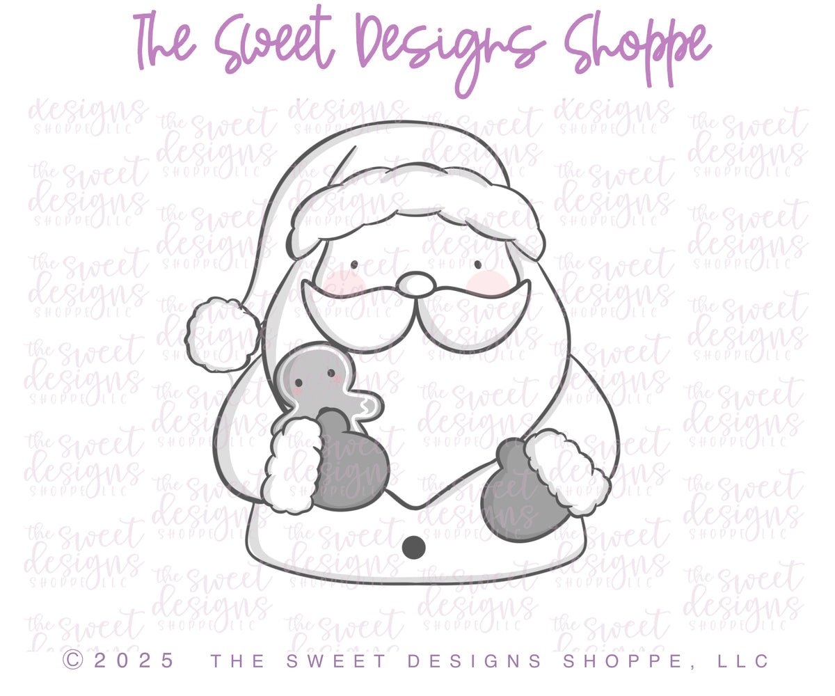 Cookie Cutters - Santa with Cookie & Holly Jolly Plaque Cookie Cutter Set - Set of 2 - Cookie Cutters - The Sweet Designs Shoppe - TSDS - - ALL,Christmas,Christmas / Winter,claus,clause,Cookie Cutter,PLAQUES HANDLETTERING,Promocode,regular sets,Santa,Santa Claus,Santa Face,set,STL