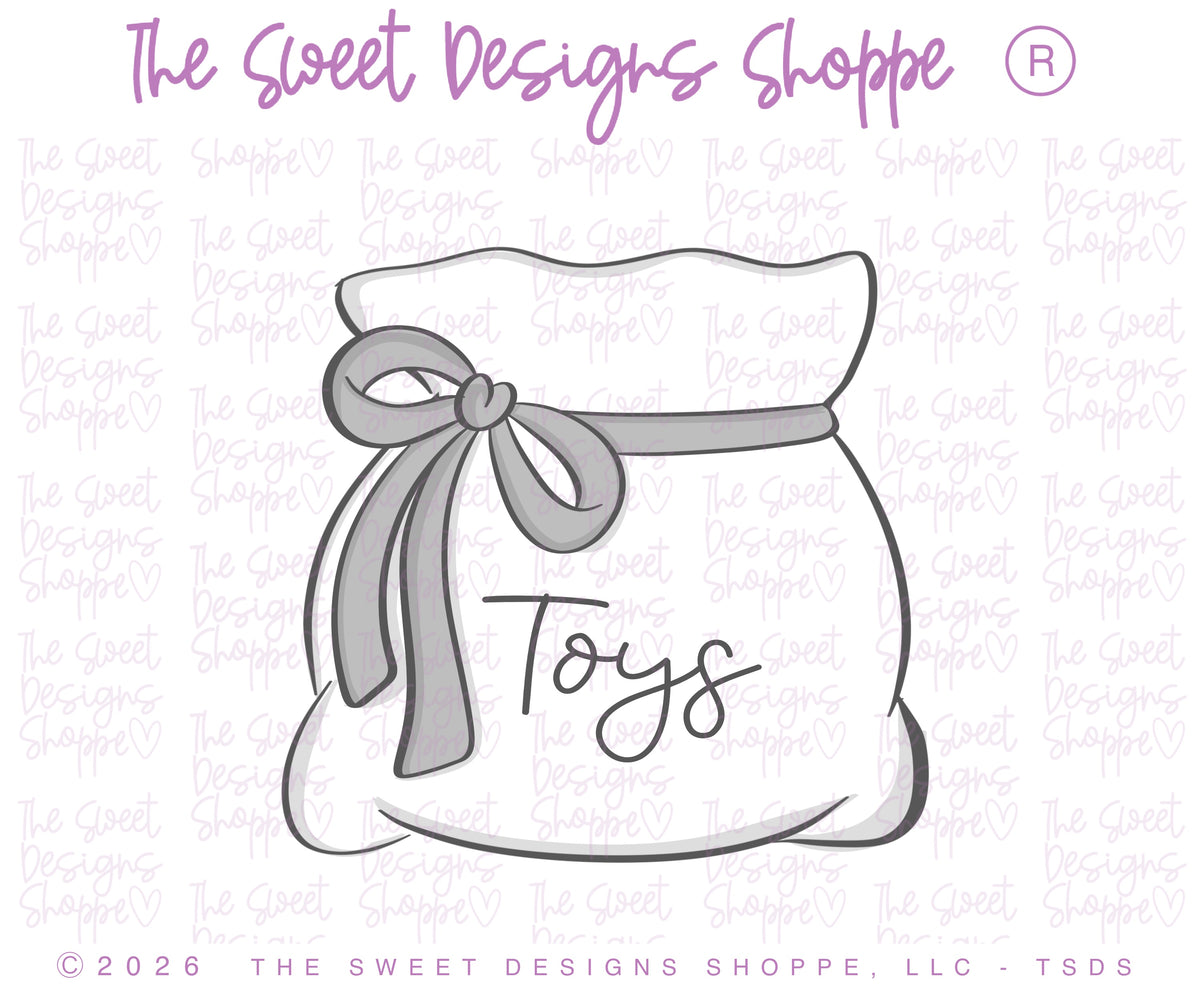 Cookie Cutters - Santa's 2026 Toy Sack - Cookie Cutter - The Sweet Designs Shoppe - TSDS - - ALL,Christmas,Christmas / Winter,christmas 2026,Cookie Cutter,new,Promocode,Sack,santa sack,santa's 2026 toy sack,STL,toy sack
