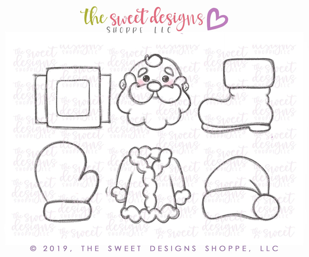 Cookie Cutters - Santa's Clothing Set - Cookie Cutters - The Sweet Designs Shoppe - TSDS - - ALL,Christmas,Christmas / Winter,Christmas Cookies,claus,clause,Cookie Cutter,Mini Sets,Promocode,regular sets,santa,Santa Face,set,Tiny Set,Tiny sets