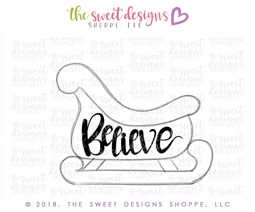 Cookie Cutters - Santas Sleigh - Cookie Cutter - The Sweet Designs Shoppe - TSDS - - 