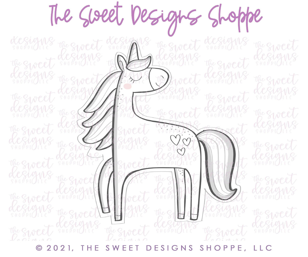 Cookie Cutters - Sara's Turning Unicorn - Cookie Cutter - The Sweet Designs Shoppe - TSDS - - ALL,Birthday,Cookie Cutter,Fantasy,kid,kids,Kids / Fantasy,Promocode,STL