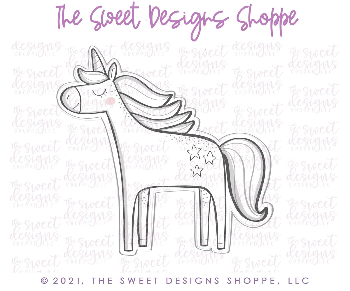 Cookie Cutters - Sara's Unicorn - Cookie Cutter - The Sweet Designs Shoppe - TSDS - - ALL,Birthday,Cookie Cutter,Fantasy,kid,kids,Kids / Fantasy,Promocode,STL