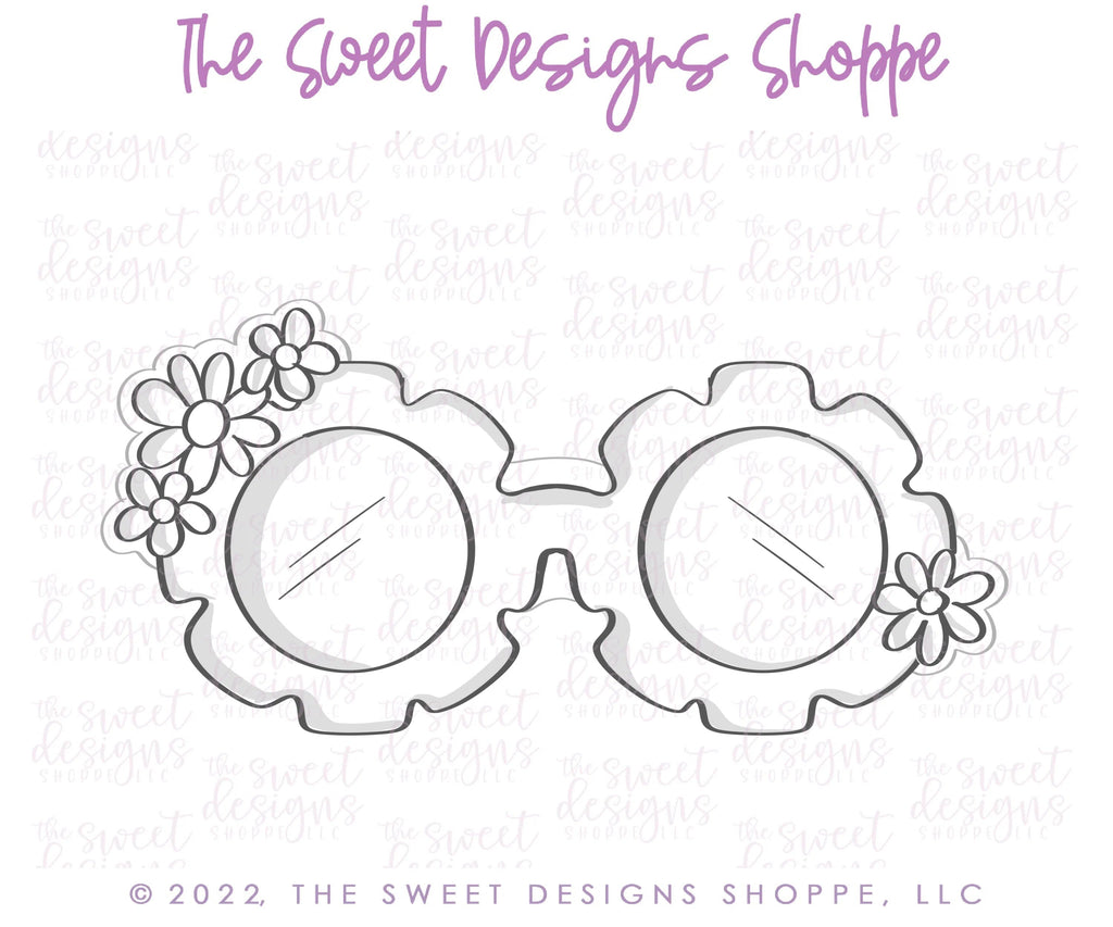 Cookie Cutters - Scallop Groovy Sunglasses - Cookie Cutter - Sweet Designs Shoppe - - Accesories, Accessories, accessory, ALL, Clothing / Accessories, Cookie Cutter, dad, Father, father's day, grandfather, groovy, MOM, Mom Plaque, mother, mothers DAY, Promocode, sunglasses