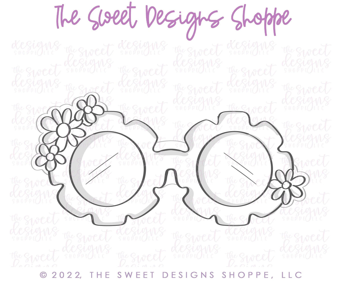 Cookie Cutters - Scallop Groovy Sunglasses - Cookie Cutter - The Sweet Designs Shoppe - TSDS - - Accesories,Accessories,accessory,ALL,Clothing / Accessories,Cookie Cutter,dad,Father,father's day,grandfather,groovy,MOM,Mom Plaque,mother,mothers DAY,Promocode,STL,sunglasses