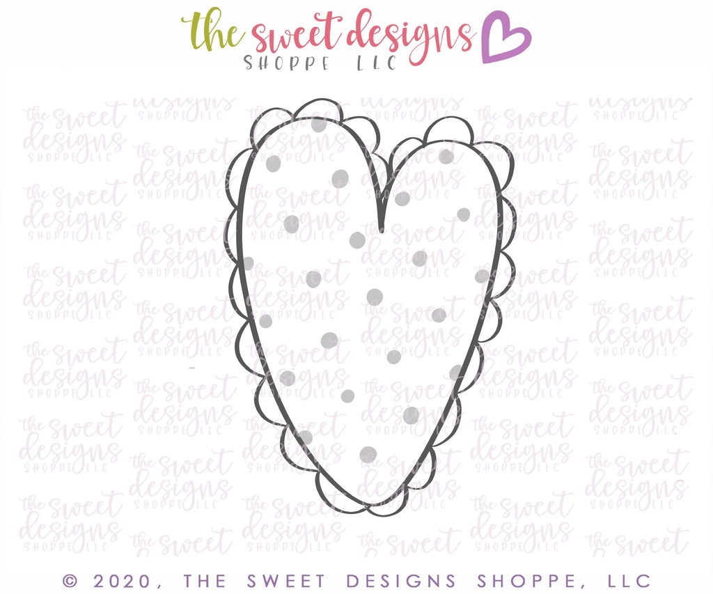 Cookie Cutters - Scallop Tallish Heart - Cookie Cutter - The Sweet Designs Shoppe - - ALL, Cookie Cutter, Promocode, valentines, Wedding