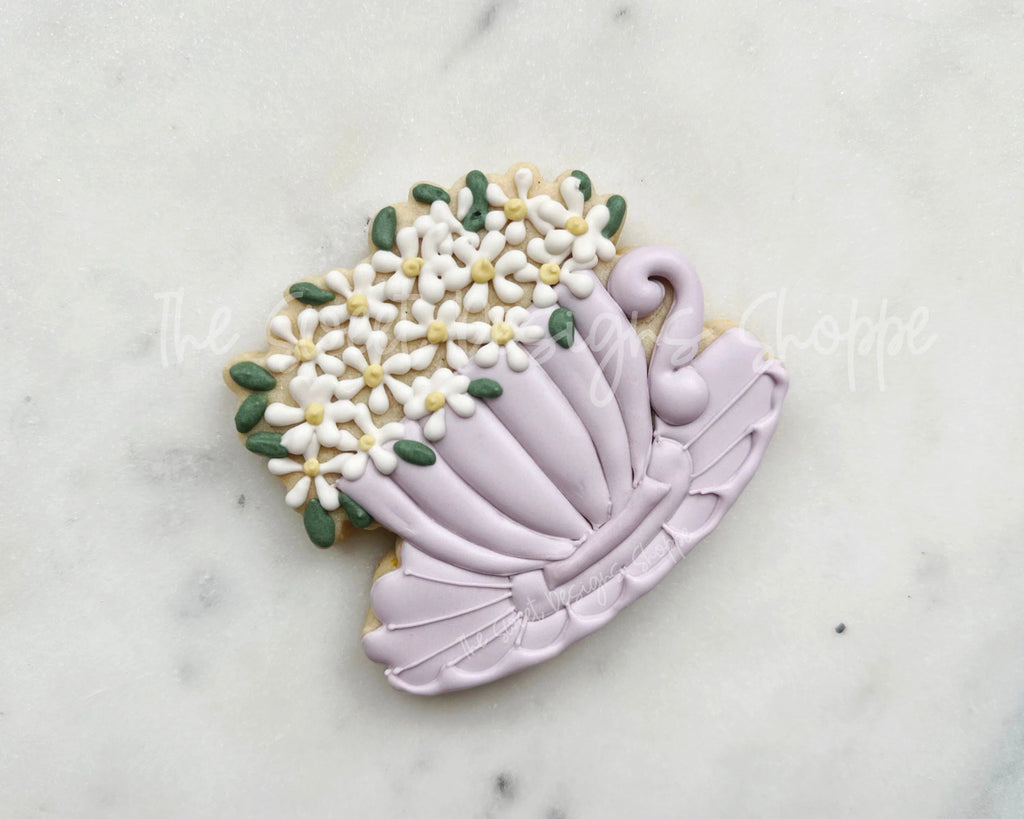 Cookie Cutters - Scalloped Daisy Bouquet Teacup - Cookie Cutter - The Sweet Designs Shoppe - TSDS - - ALL,beverage,Cookie Cutter,Daisy,floral,Food,Food & Beverages,Food and Beverage,MOM,mother,Mothers Day,Promocode,STL,tea