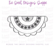Cookie Cutters - Scalloped Fan Flag - Cookie Cutter - The Sweet Designs Shoppe - TSDS - - 4th,4th July,4th of July,ALL,Banner,Birthday,Cookie Cutter,fourth of July,Independence,New Year,Patriotic,Patriotric,Plaque,Plaques,PLAQUES HANDLETTERING,Promocode,STL,USA
